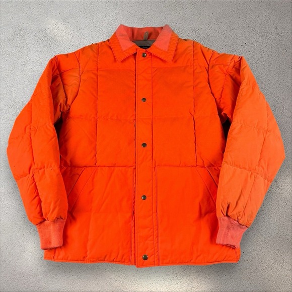 Woolrich Other - Vintage Woolrich Jacket Mens Large‎ Long Orange Blaze Down Insulated Hunting USA